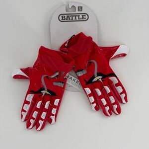 Battle Cloaked Football Gloves Red White Clown Ultra-Stick Adult Large 1GLCLO002
